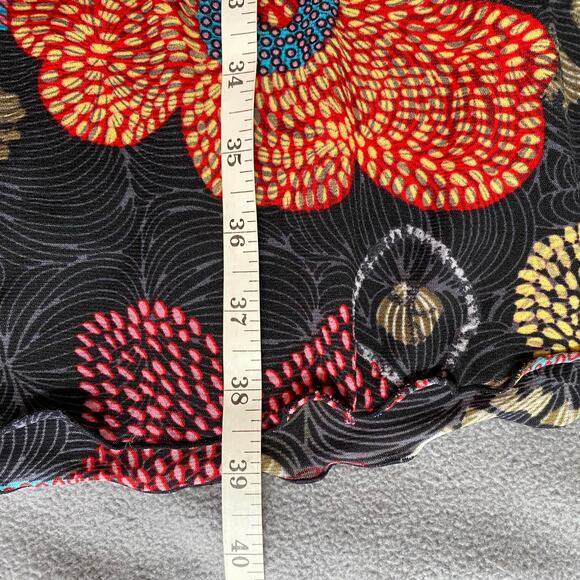 Endless Knot Art V Neck Fit Flare Abstract Floral Flutter Sleeve Dress Womens L - Picture 14 of 16